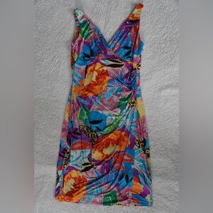 Lauren Ralph Lauren Vibrant Multicolor Sleeveless Wrap Dress